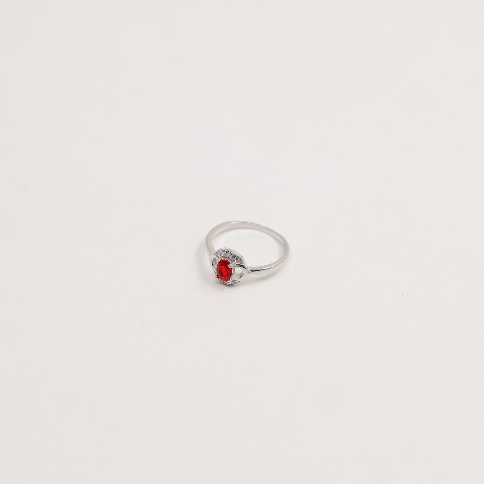 Silver Starburst Radiant Crystal Ring