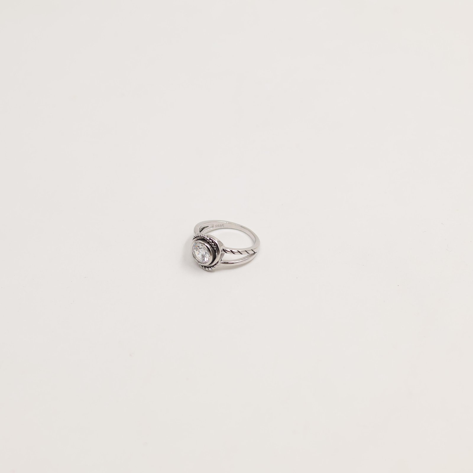 Silver Princess Cut Channel Set Ring