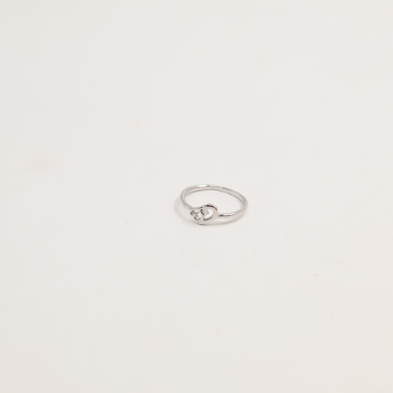 Silver Crossband X Crystal Ring