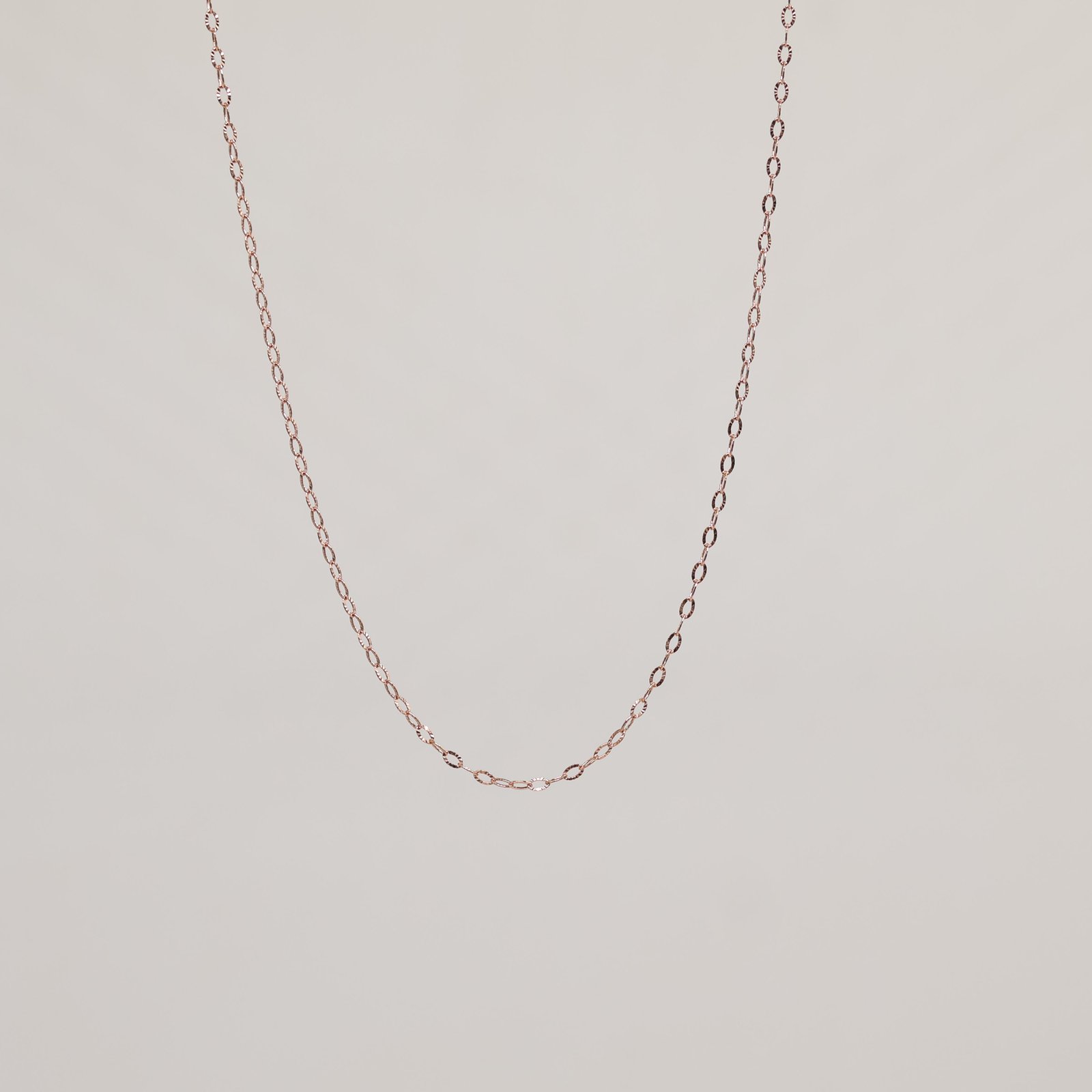Rose Gold Textured Link Chain Necklace