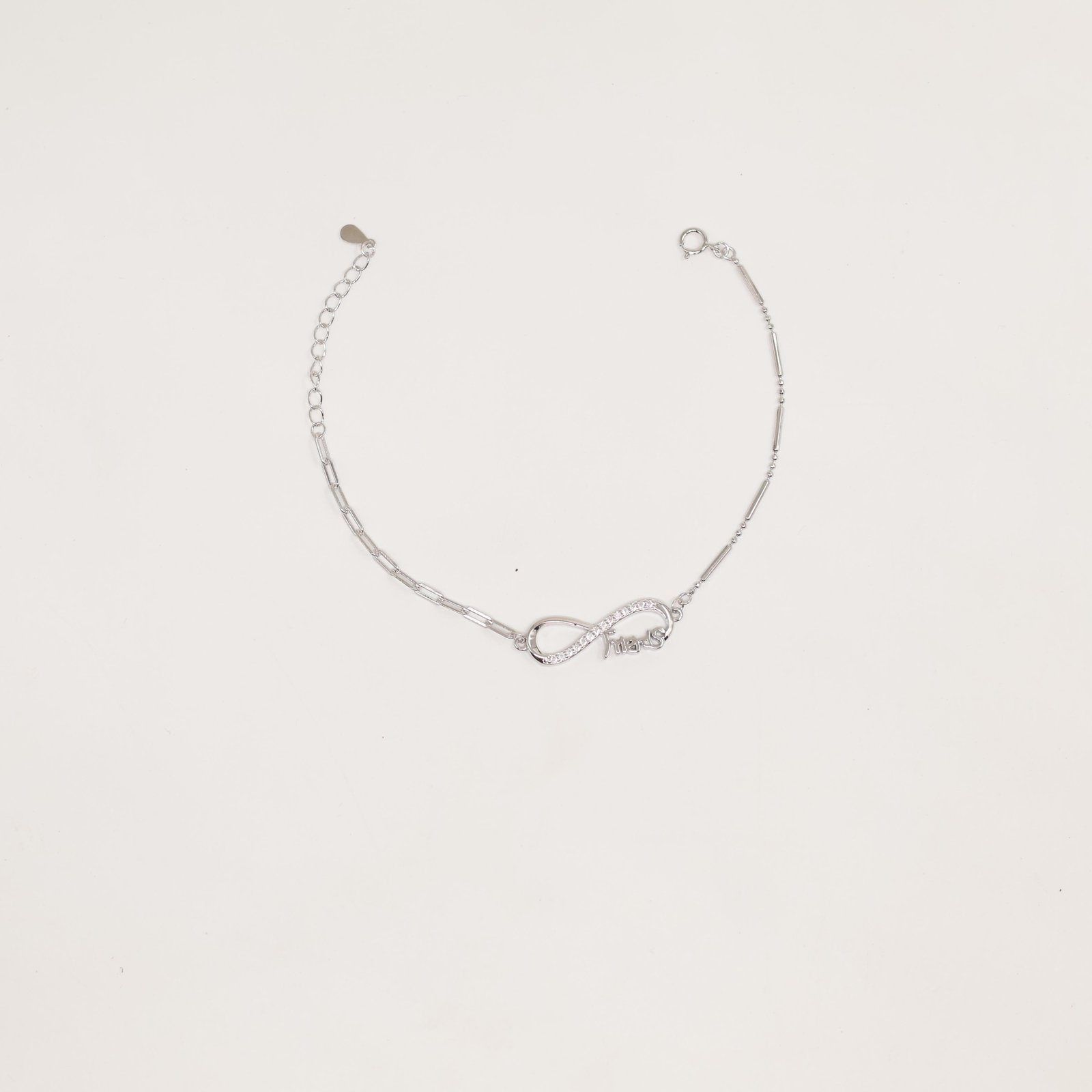 Silver Infinity Friends Crystal Bracelet