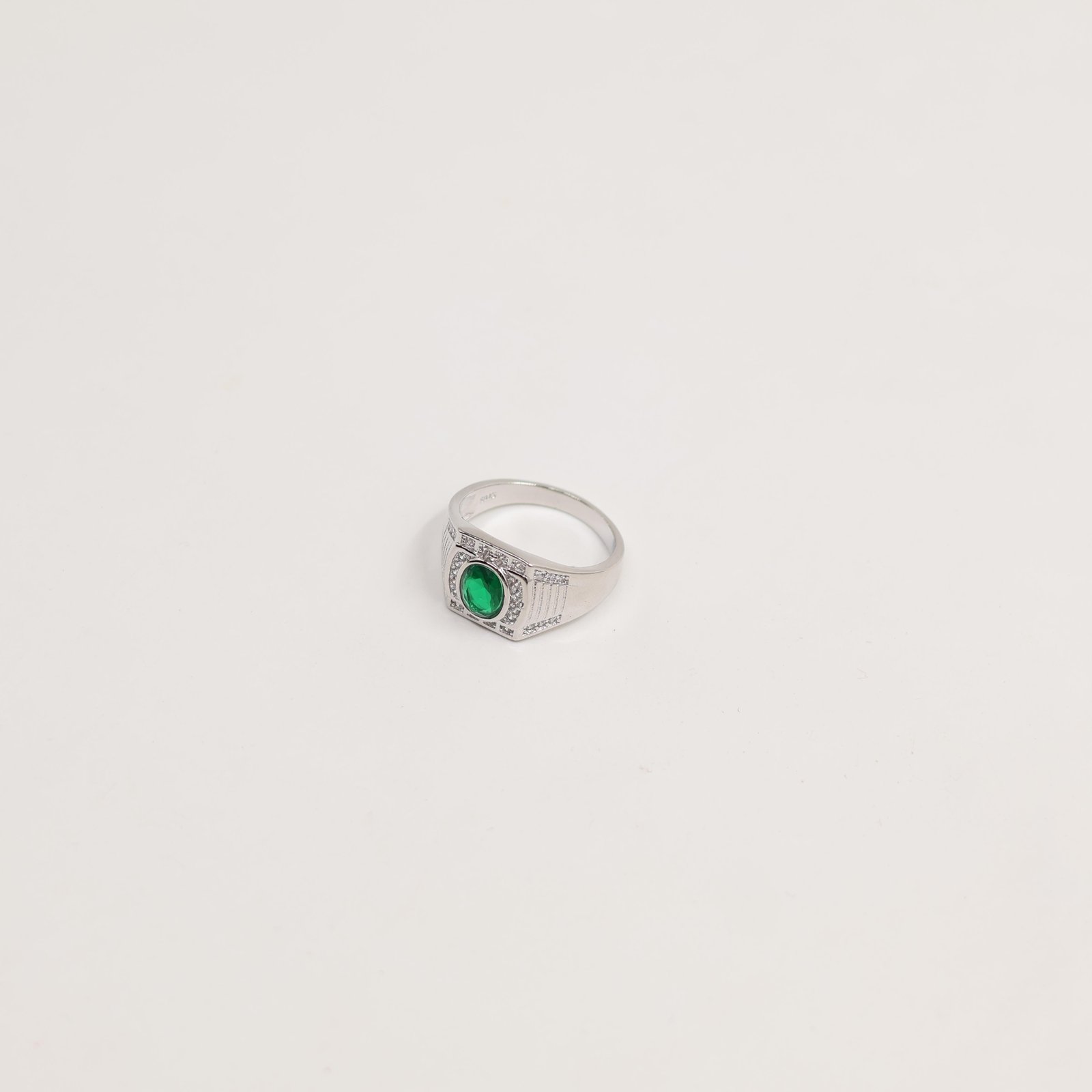 Silver Dome Floral Pave Cocktail Ring