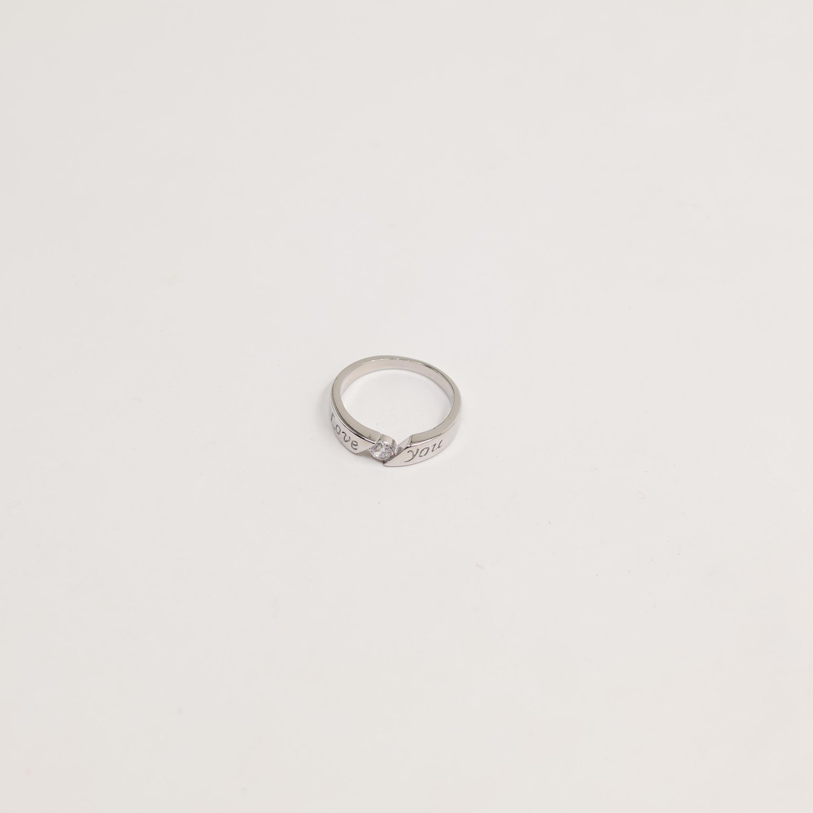 Silver Princess Cut Pave Band Ring